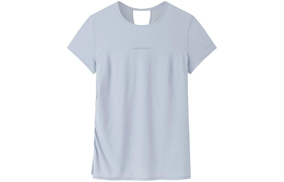 ANTA Champion All Weather Collection T Shirts Women's Light Mud Gray Crew Neck Moderate Straight Fit