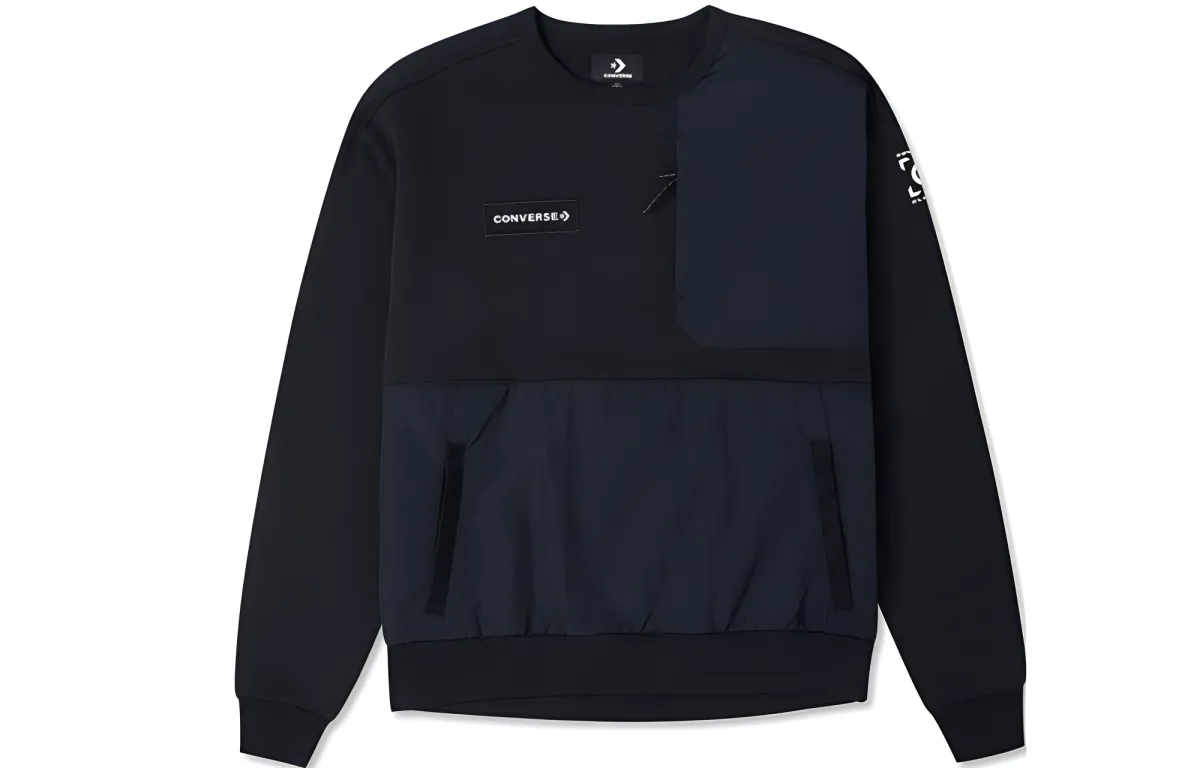 Converse Color Block Fleece Lined Sweatshirt Women's Black