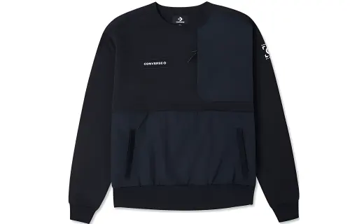 Converse Color Block Fleece Lined Sweatshirt Women's Black