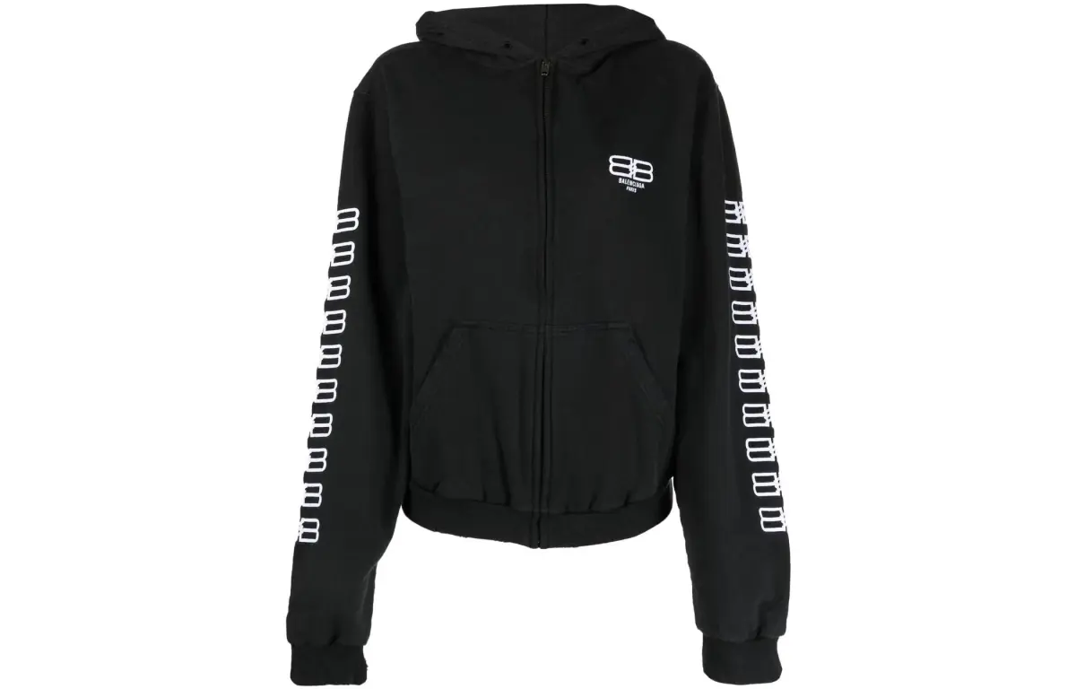 Balenciaga BB Paris Icon SS22 Sweatshirt Loose Fit Women's Black