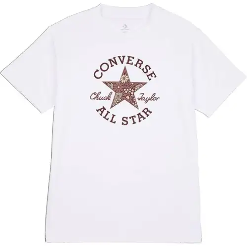 Converse T Shirts Women's White Crew Neck Moderate Straight Fit
