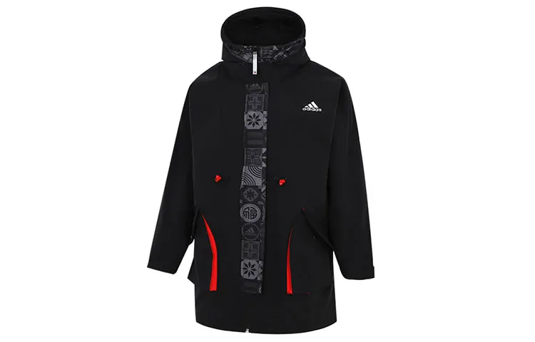 Adidas Jackets Women's Black Hooded Thickened Other