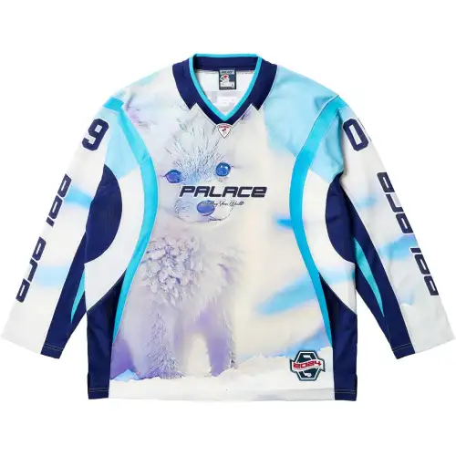 PALACE FW24 BUILDING YOUR WORLD HOCKEY JERSEY animal pattern logo V-neck ice hockey jersey, same style for men and women