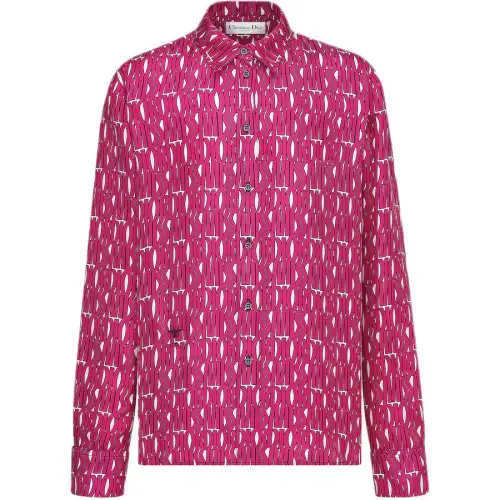 DIOR Shirts Women's Pink Square Collar Moderate Shirt