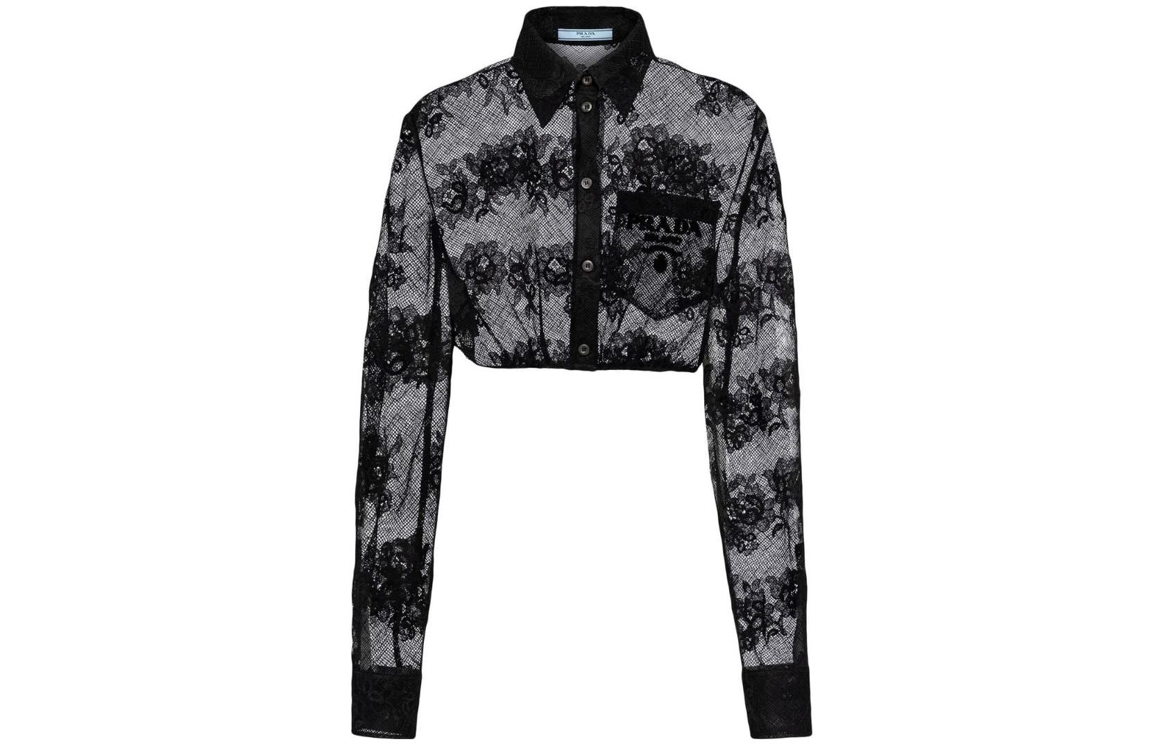 PRADA Shirts Women's Black Lapel Moderate
