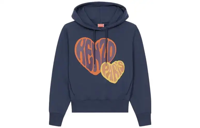 KENZO Logo Printed Drawstring Hoodie