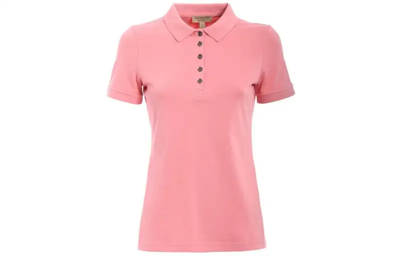 Burberry Polo Shirts Women's Pink Polo Collar Moderate Straight Fit