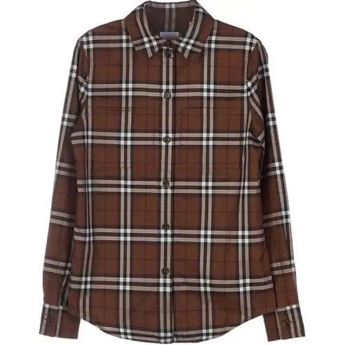 Burberry Button-Down Check Shirt Brown