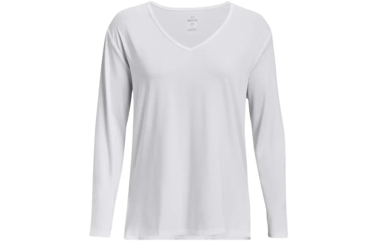 Under Armour Sweatshirts Women's White V-neck Moderate Straight Fit