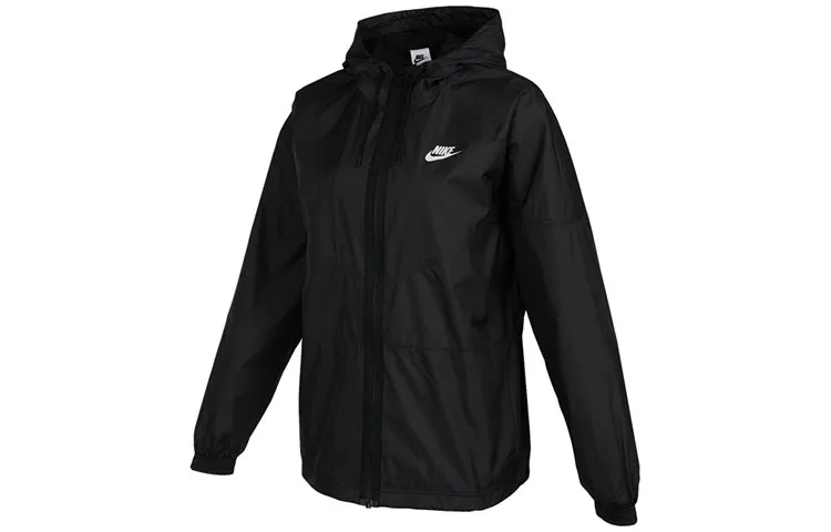 Nike Jackets Women's Black Hooded (Non-detachable) Moderate Straight Fit