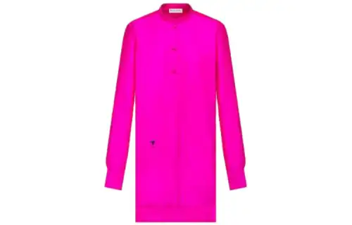 DIOR Shirts Women's Pink Lapel Moderate Shirt