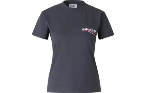 Balenciaga T Shirts Women's Dark Gray Crew Neck Moderate Straight Fit