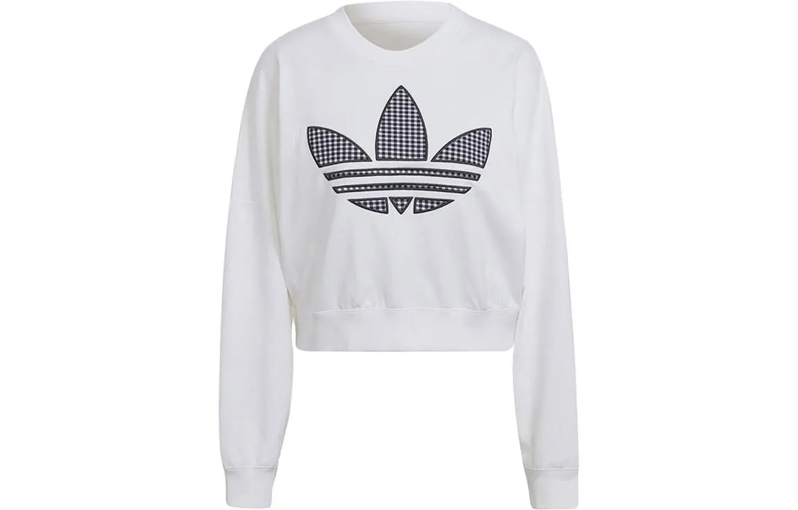 Adidas Originals Sweatshirts Women's White Crew Neck Moderate Regular
