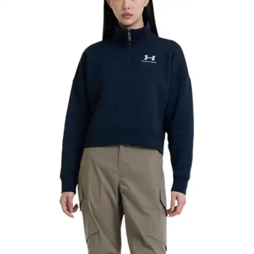 Under Armour Essential Sweatshirts Women's Black Stand Collar Moderate Regular