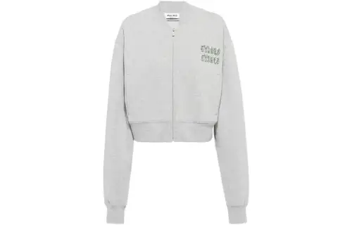 MIU MIU Sweatshirts Women's Gray Lapel Moderate
