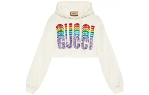 GUCCI Sequin Embellished Cropped Hoodie 'Sunlight'