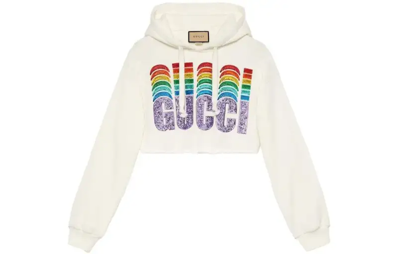 GUCCI Sequin Embellished Cropped Hoodie 'Sunlight'