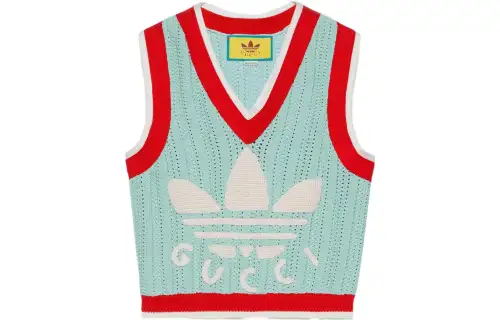 GUCCI X Adidas Rib Stitch Sleeveless Top Light Turquoise