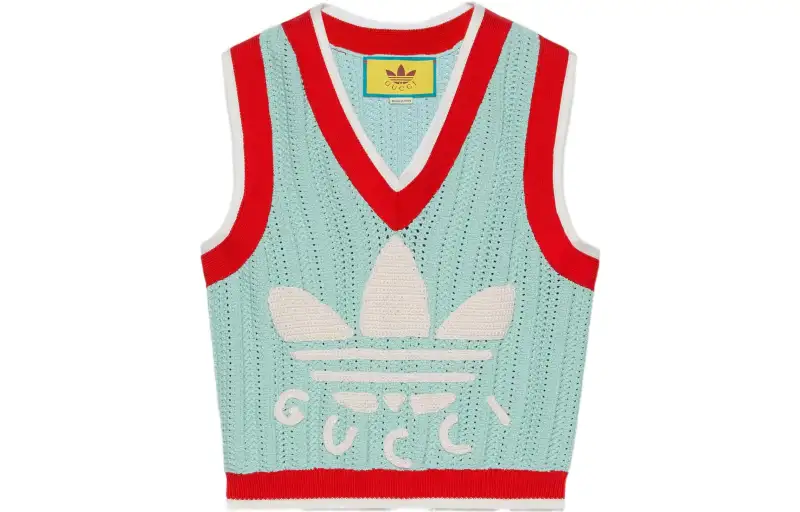 GUCCI X Adidas Rib Stitch Sleeveless Top Light Turquoise