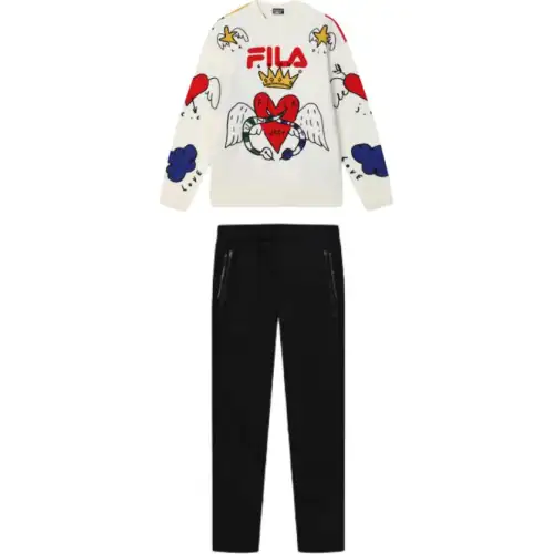 FILA Sweatshirt Sets Unisex Crew Neck Moderate