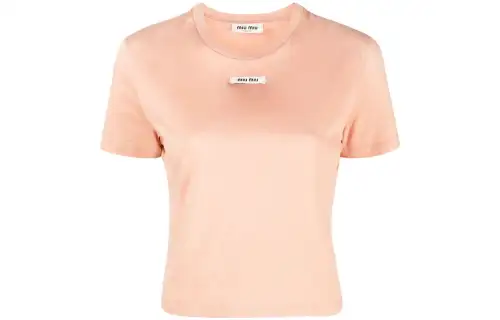 Miu Miu logo-patch T-shirt