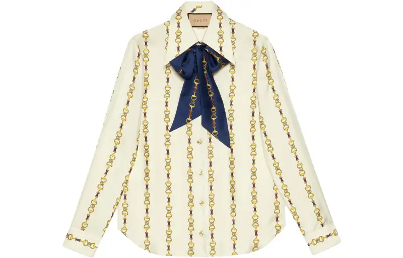 GUCCI Shirts Women's Yellow Pointed Collar Moderate Other