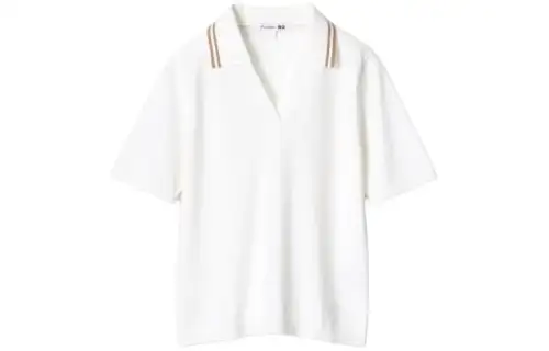 UNIQLO X JW Anderson Uniqlo Jw Anderson Co Branded Series Polo Shirts Women's White Polo Collar Moderate Straight Fit