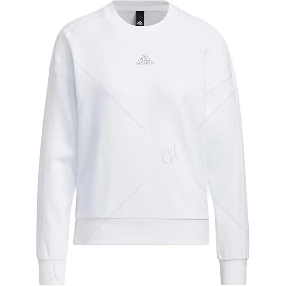 Adidas Sweatshirts Women's White Crew Neck Moderate Regular