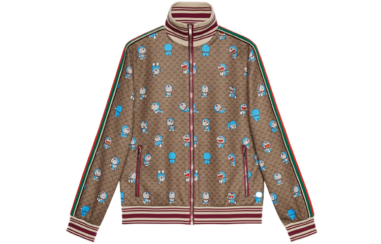 GUCCI Gucci Doraemon/Doraemon x Doraemon joint model FW20 plain knitted all-print jacket women's beige