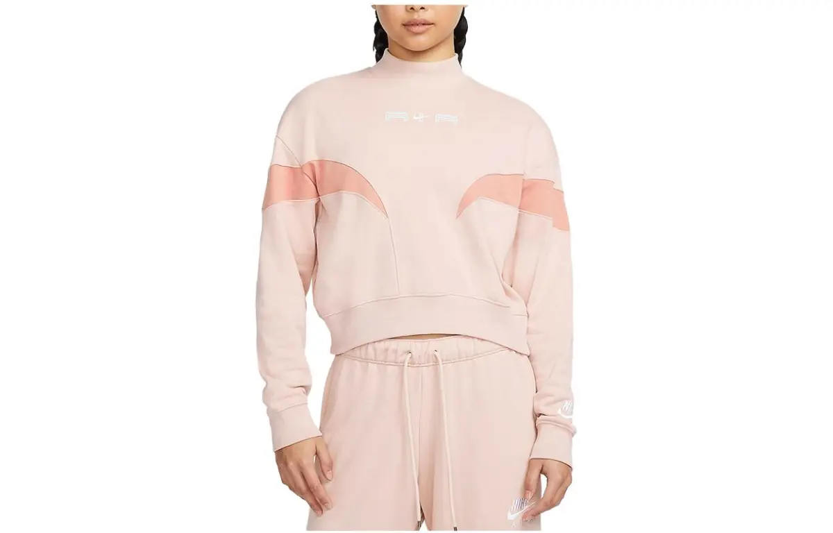 Nike Sweatshirts Women's Pink Stand Collar Moderate Regular