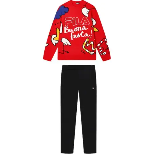 FILA Sweatshirt Sets Unisex Crew Neck Moderate