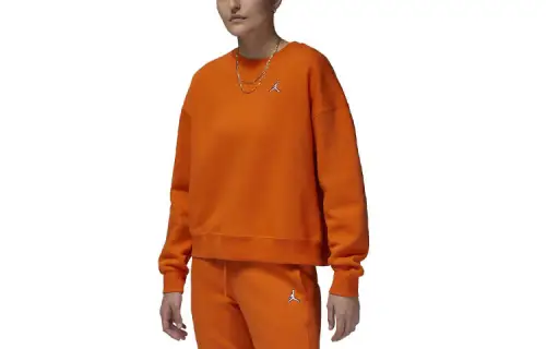 Jordan Sweatshirts Women's Orange Crew Neck Moderate Regular