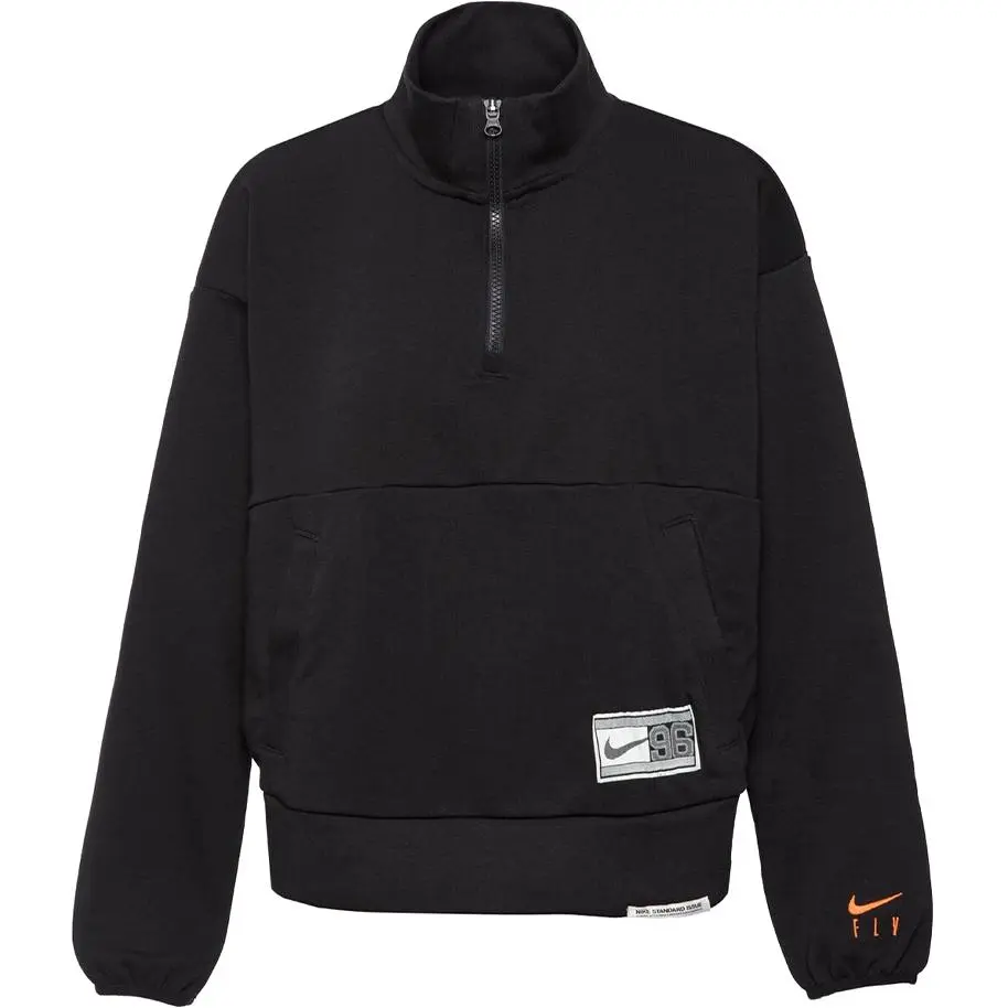 Nike Sweatshirts Women's Black Stand Collar Moderate Regular