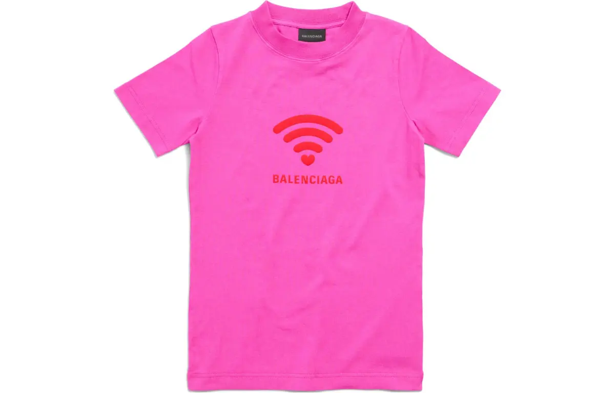 Balenciaga T Shirt, Regular Fit Women's Pink