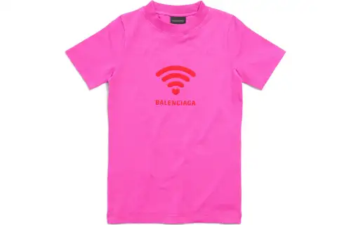 Balenciaga T Shirt, Regular Fit Women's Pink