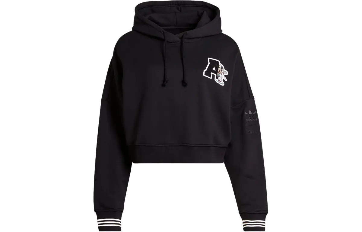 Adidas Originals X Disney Sweatshirts Women's Black Hooded Moderate Regular