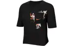 Nike T Shirts Women's Black Crew Neck Moderate Straight Fit