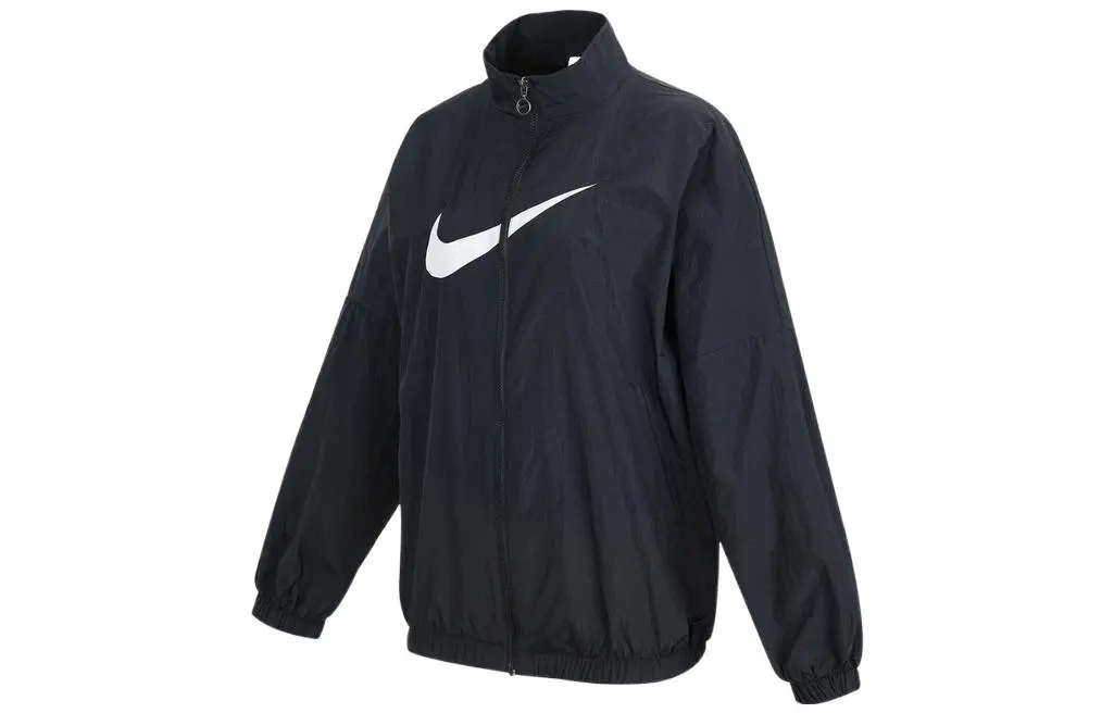 Nike Sportswear Essentials Jackets Women's Black Stand Collar Moderate