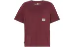 Timberland T Shirts Women's Dark Red Crew Neck Moderate Straight Fit