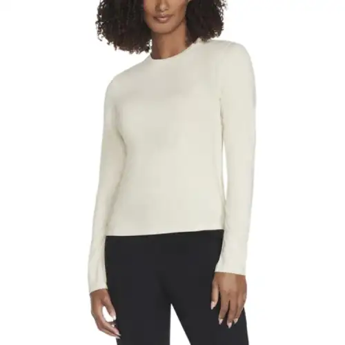 Skechers T Shirts Women's Ecru Crew Neck Moderate