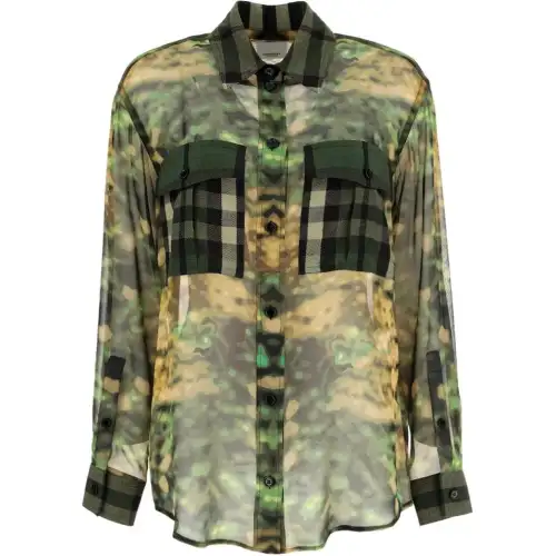 Burberry Shirts Women's Green Lapel Moderate Other