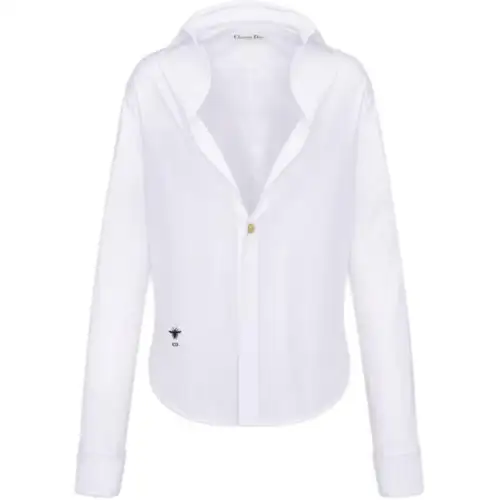 DIOR Shirts Women's White Lapel Moderate Shirt
