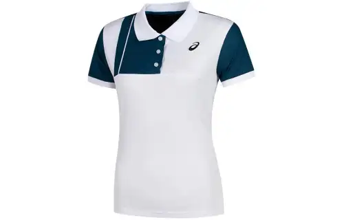 ASICS Polo Shirts Women's White Polo Collar Moderate Other