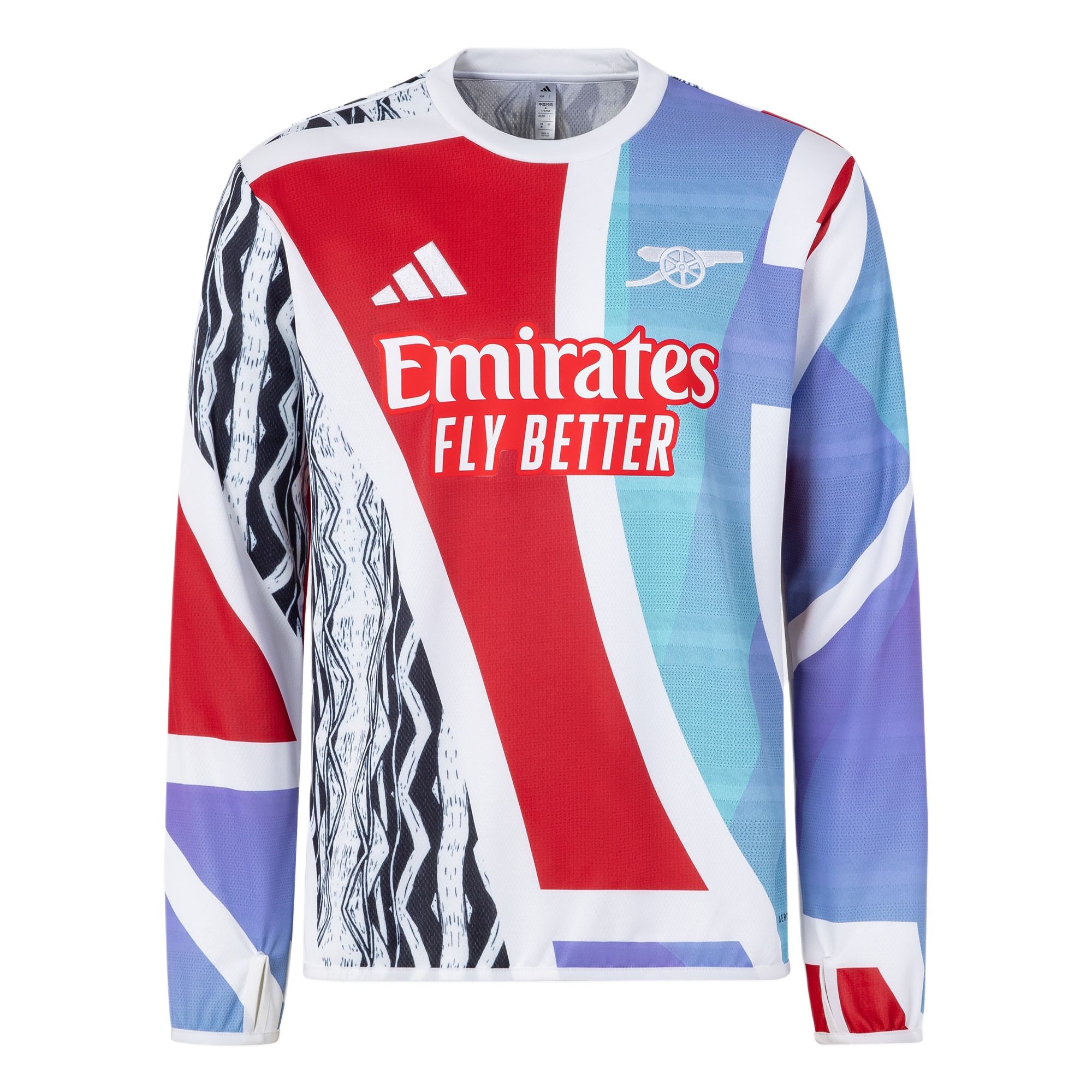 Adidas AEROREADY Arsenal AFC PRE WRMTOP Soccer Jersey Men’s Light Scarlet/White/Black/Sea Blue