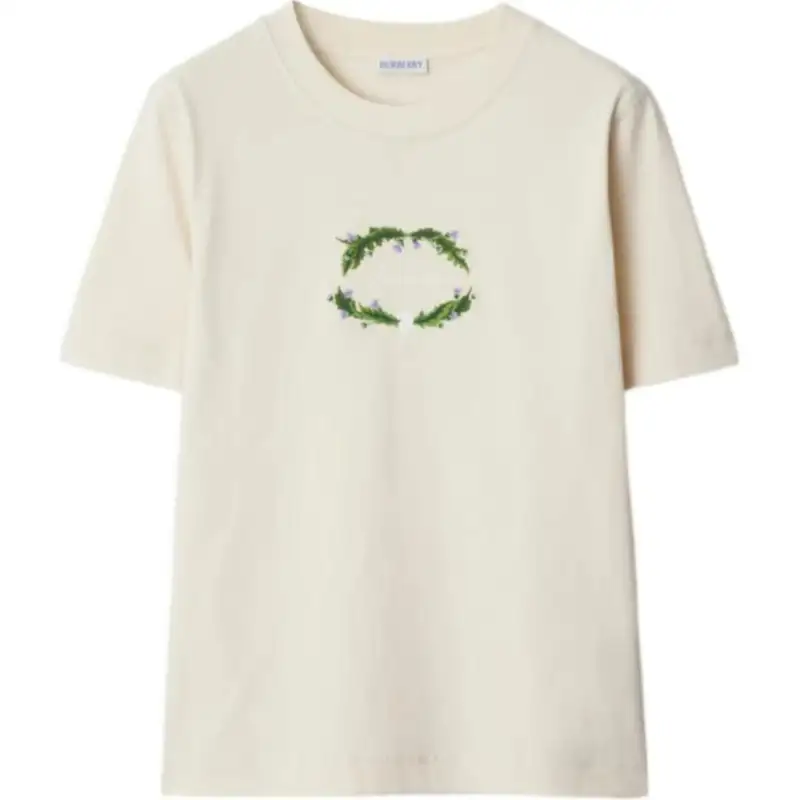 Burberry logo-embroidered cotton T-shirt