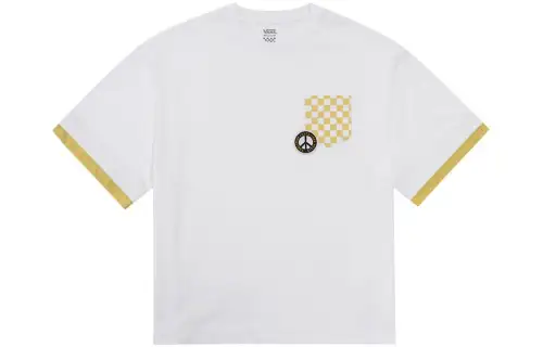 Vans T Shirts Women's White Crew Neck Moderate Straight Fit