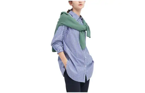 UNIQLO Shirts Women's Blue Lapel Moderate Other