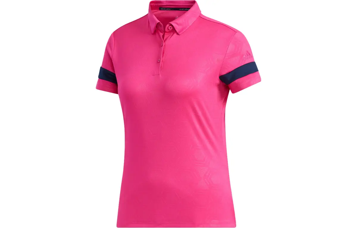 Adidas Polo Shirts Women's Pink Polo Collar Moderate Nipped-in Waist