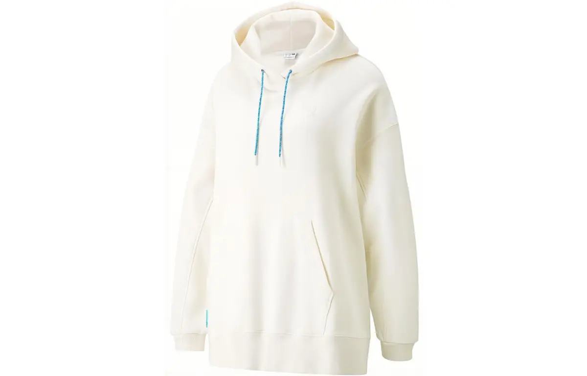 PUMA Sweatshirts Women's White Hooded Moderate Straight Fit