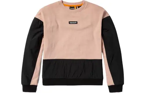 Timberland Sweatshirts Women's Light Pink Crew Neck Moderate Regular